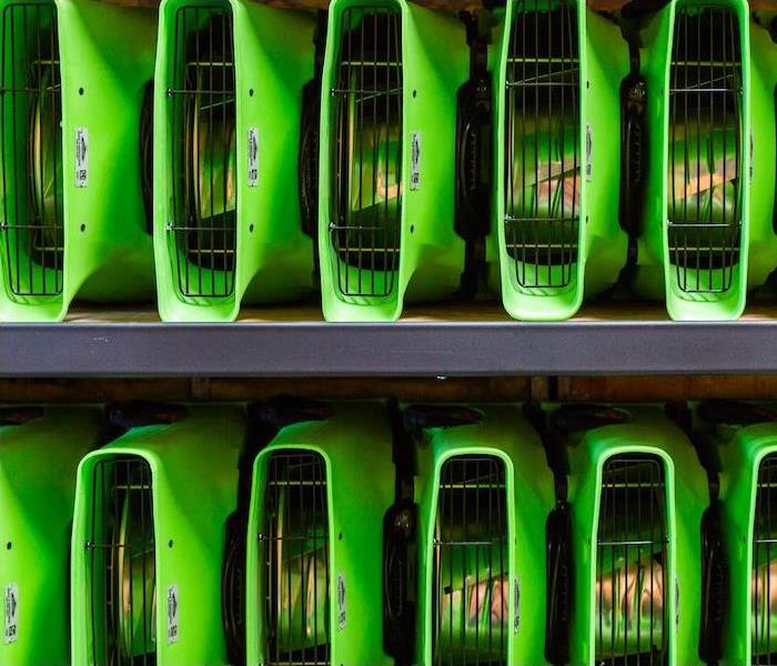lined up SERVPRO equipment